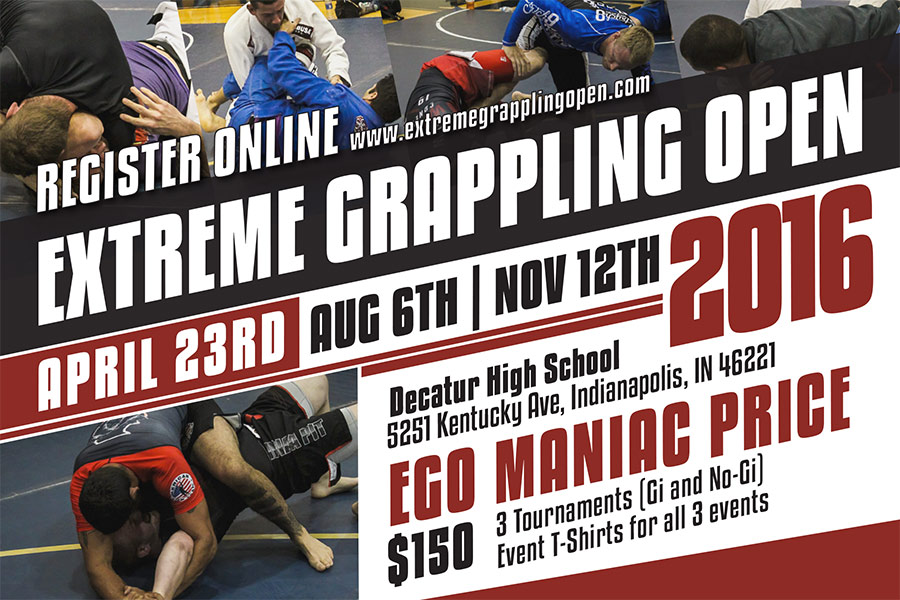 Extreme Grappling Open Brazilian Jiu-Jitsu Tournament Flyer Postcard Design Graphic Design by Ryan Sellick