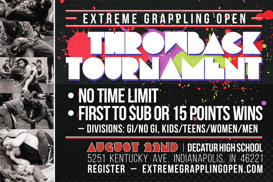 Extreme Grappling Open Throwback Brazilian Jiu-Jitsu Tournament Postcard Graphic Design